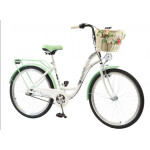 Dámsky retro bicykel 26" Lavida Mahbike 3-prevodový hliníkový  rám 18" Bielo zelená